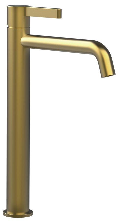 Sapho Iconic wastafelkraan met gebogen uitloop 31cm goud mat