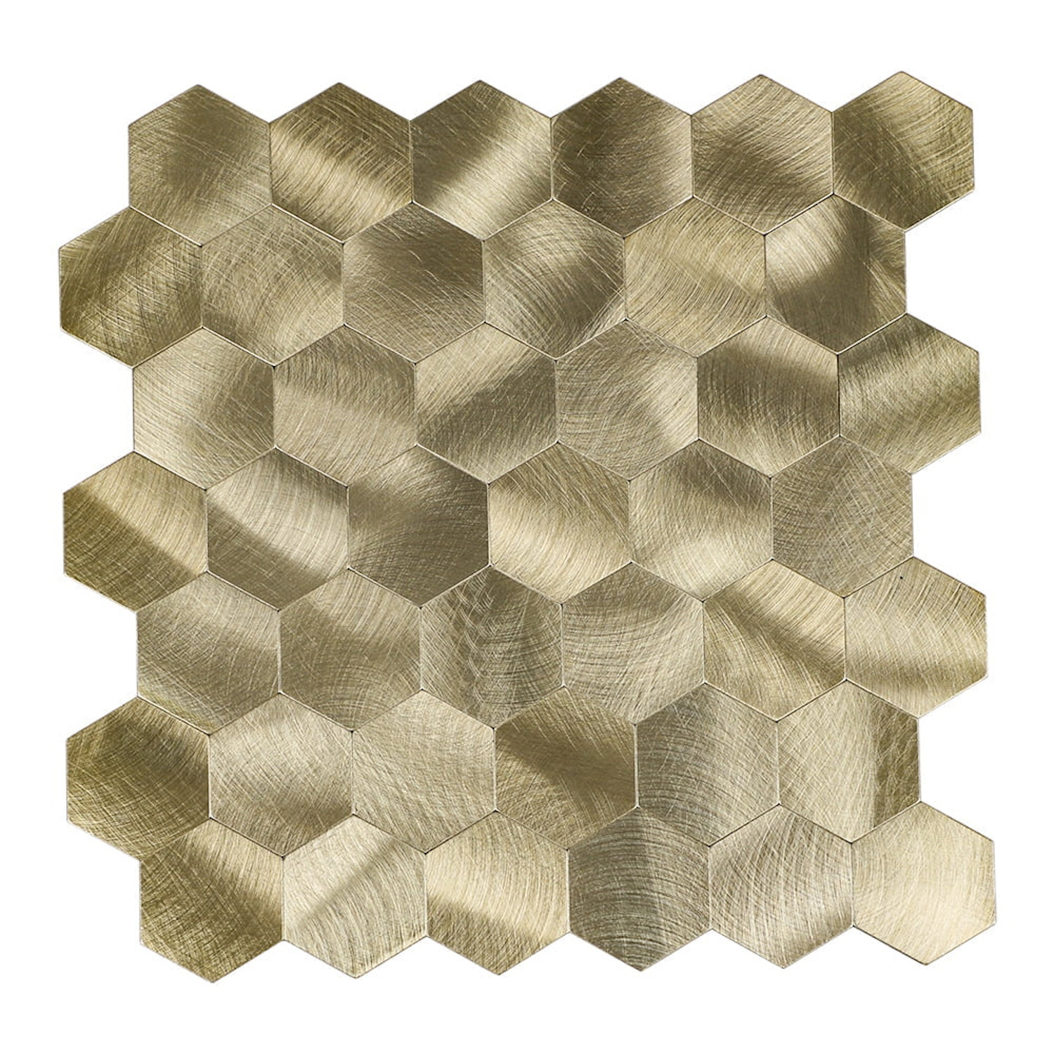 Isodeco Mozaïek  Steenstrip Hexagon Zelfklevend 29.0x28.0 cm Geborsteld Goud 