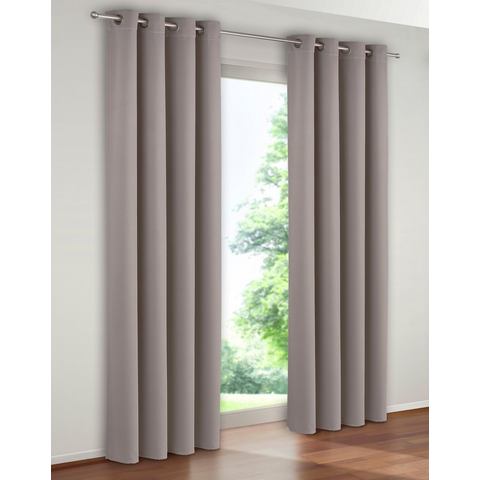 My home Verduisteringsgordijn Solana set van 2, breedte 140 cm, uni (2 stuks)