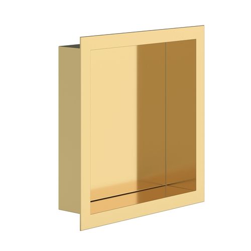 SaniSupreme Inbouwnis Badkamer Douche Geborsteld Goud 30,5x30,5x7cm