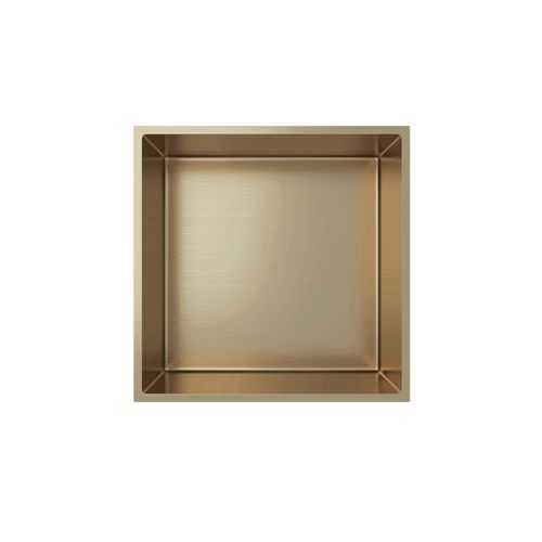 SaniSupreme Inbouwnis Badkamer Douche Geborsteld Goud 30x30x10cm