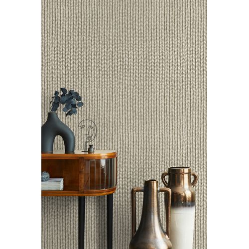 Praxis Vliesbehang Met Gevlochten Touw Print Licht Zandbeige