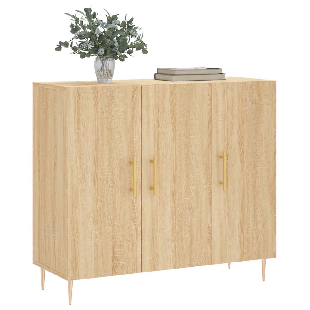 vidaXL Dressoir 90x34x80 cm bewerkt hout sonoma eikenkleurig