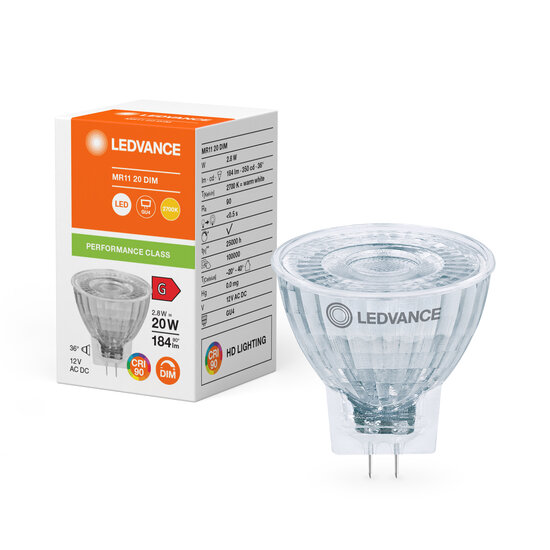 Osram LEDvance GU4 / MR11 LED Spot 2.8W Warm Wit, Dimbaar, 35mm