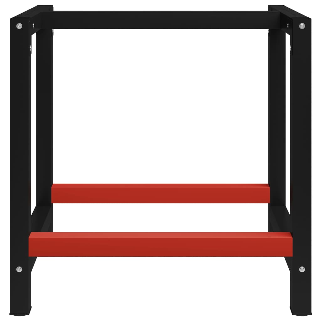 vidaXL Werkbankframe 80x57x79 cm metaal zwart en rood