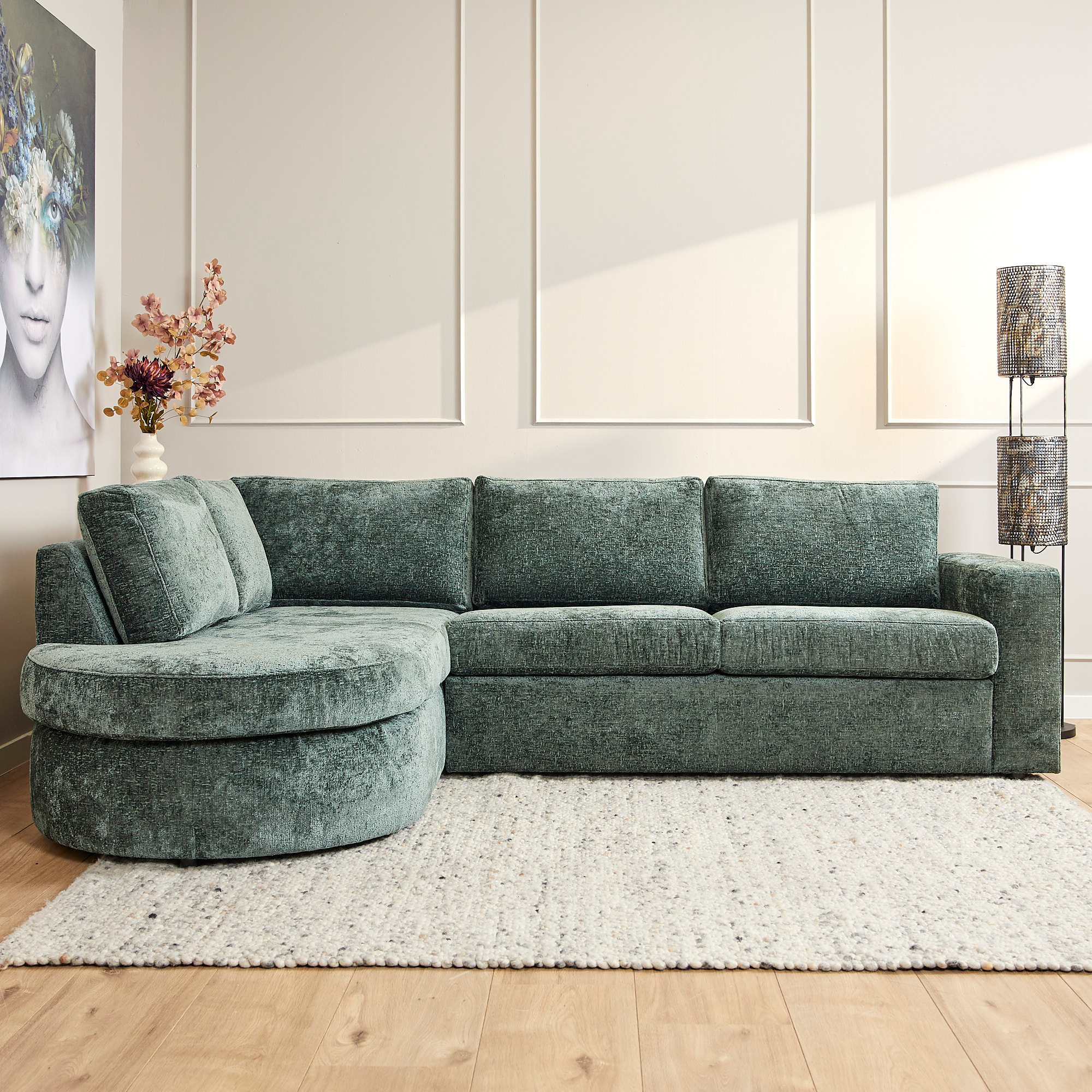 Starfurn MySofa Alma | Green | Divan Links + 2,5 zits | 5 jaar garantie-MYS-Alma-TR21L