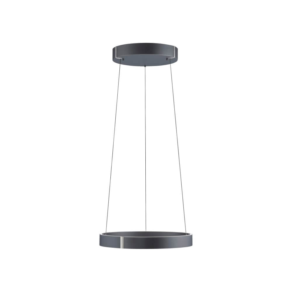 PURE LED-Hängeleuchte E-Clipse, grau, Ø 50 cm, Metall, CCT