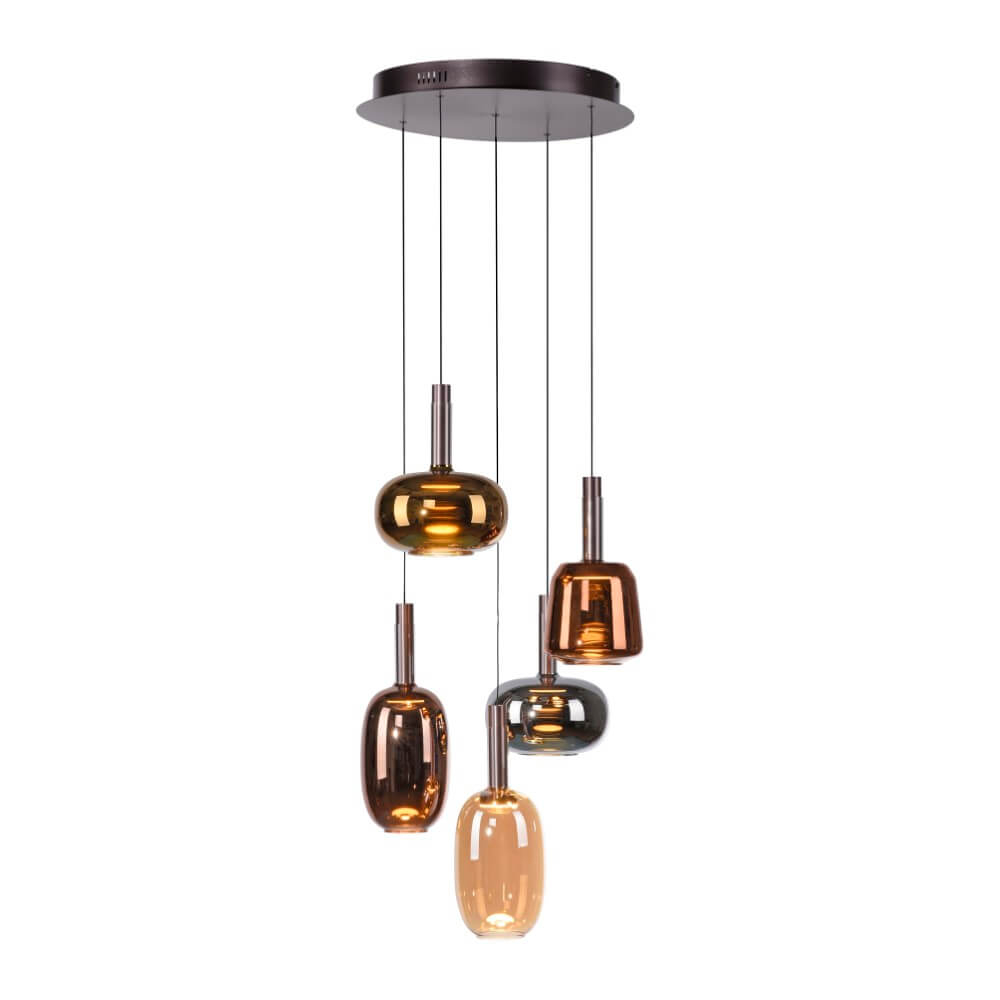 Paul Neuhaus LED-Hängelampe Irides, Ø 55 cm, bunt, Glas