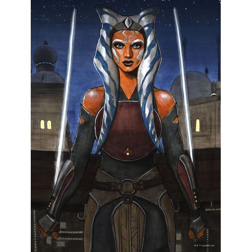 Disney Poster Star Wars Ahsoka Bruin En Blauw - 30 Cm X 40 Cm - 612861