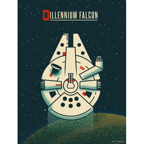 Disney Poster Star Wars Millenium Falcon Donkerblauw - 30 Cm X 40 Cm - 612855