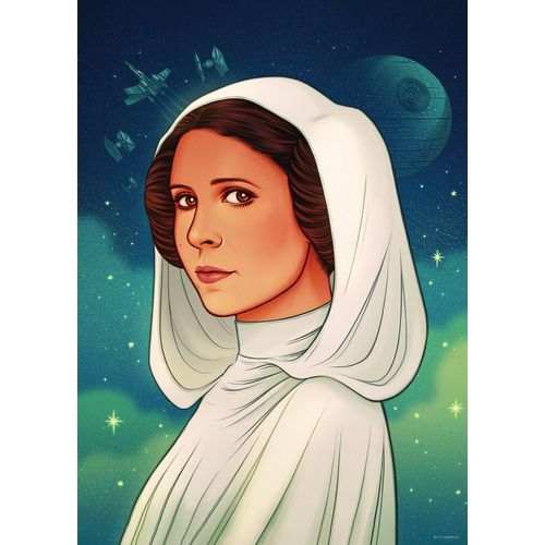 Disney Poster Star Wars Princess Of Alderaan Blauw, Groen En Wit - 50 Cm X 70 Cm