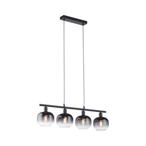 Just Light Zwarte hanglamp Zea 4-lichts 15421-18