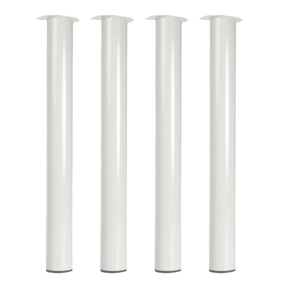 Furniture Legs Europe Witte stalen meubelpoot rond Ø 7,6 cm en hoogte 72 cm - Set van 4 stuks