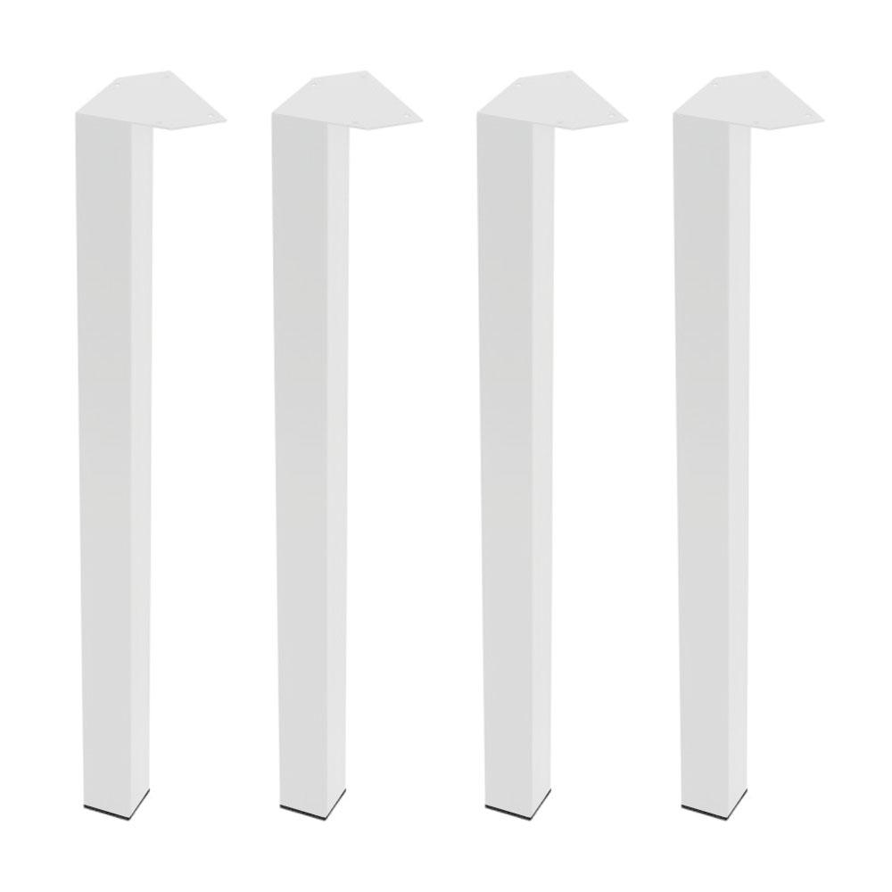 Furniture Legs Europe Stalen meubelpoot wit vierkant 5 bij 5 cm en hoogte 72 cm (5 x 5 cm) - 4 stuks