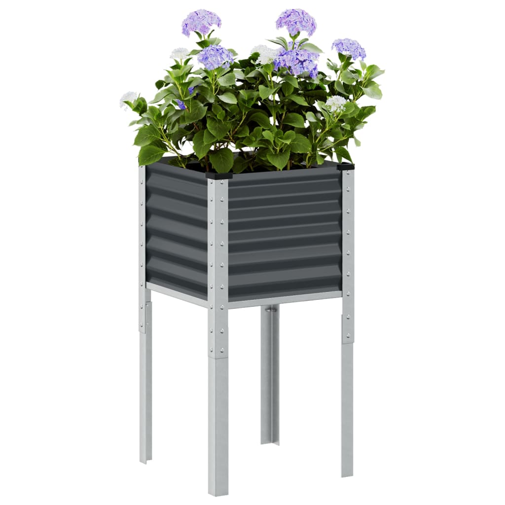 VidaXL Plantenbak 45x45x88 cm staal antracietkleurig