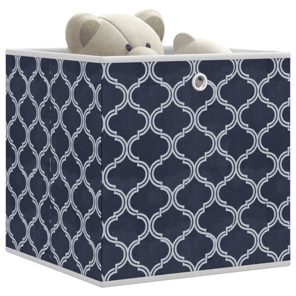 VidaXL Opbergboxen 4 st inklapbaar 32x32x32 cm ongeweven stof blauw