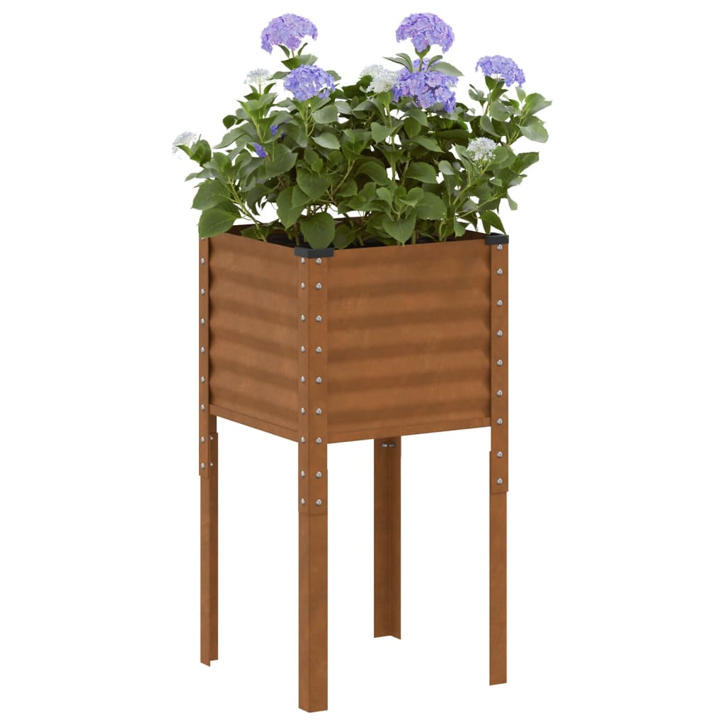 VidaXL Plantenbak 45x45x88 cm weervast staal