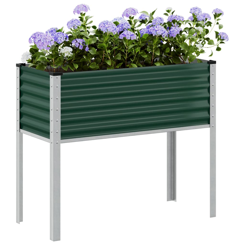 VidaXL Plantenbak 100x41x90 cm staal groen