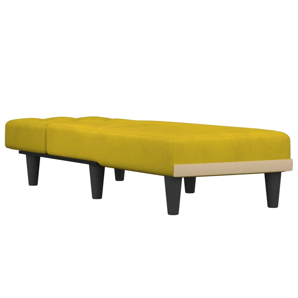 vidaXL Chaise longue fluweel geel