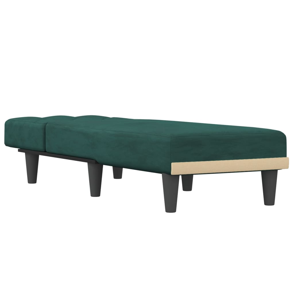 vidaXL Chaise longue fluweel donkergroen