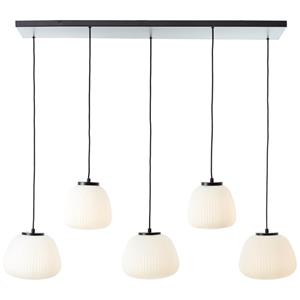 Brilliant Hängelampe Kaizen, Länge 125 cm, opal, 5-flg., Metall