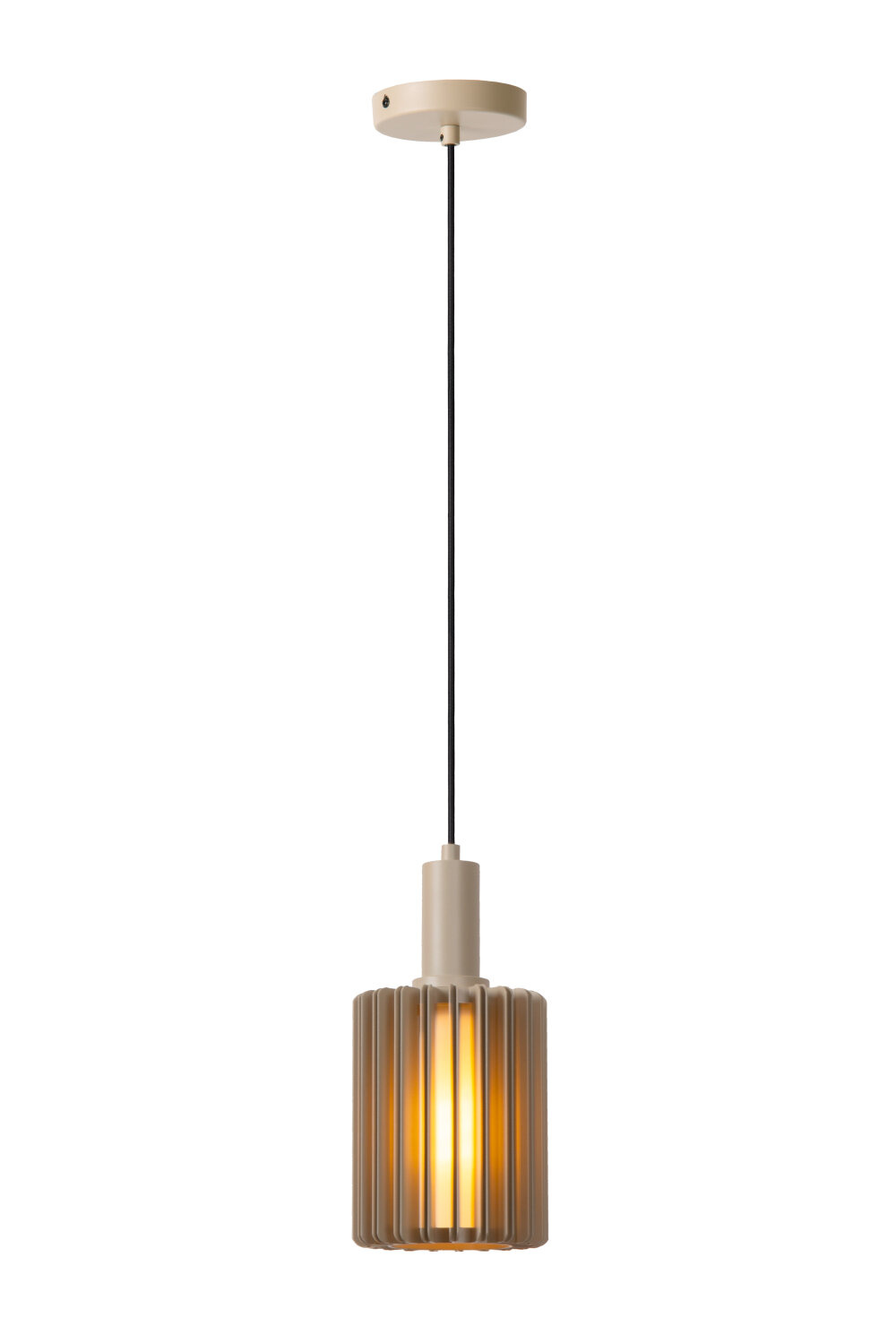 Lucide Pendelleuchte Lambres in Beige-matt E27 1-flammig