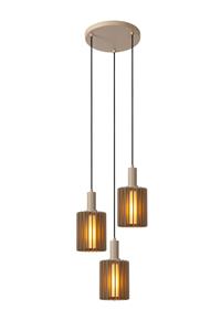 Lucide Pendelleuchte Lambres in Beige-matt E27 3-flammig