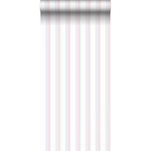 Sanders & Sanders Behang Strepen Licht Roze, Lichtgroen En Wit - 53 Cm X 10 M