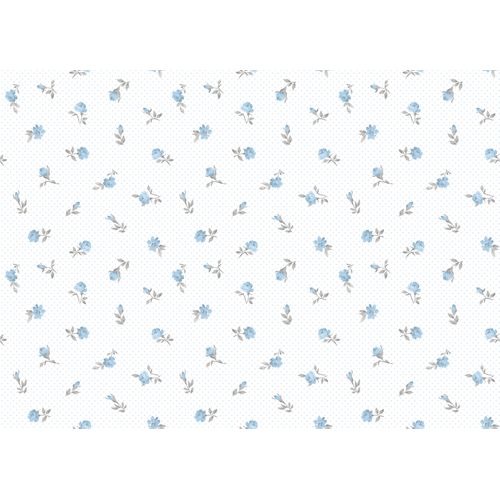 Sanders & Sanders Behang Bloemetjes Blauw En Wit - 53 Cm X 10 M - 640451