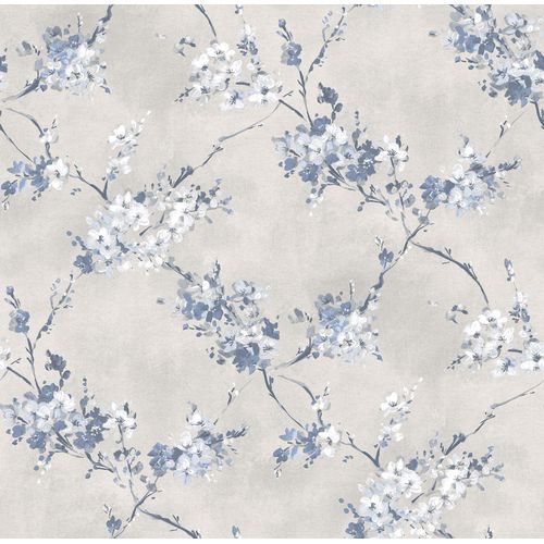 Sanders & Sanders Behang Bloemen Vergrijsd Blauw - 53 Cm X 10 M - 640387