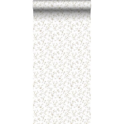 Sanders & Sanders Behang Bloemetjes Okergeel En Wit - 53 Cm X 10 M - 640404