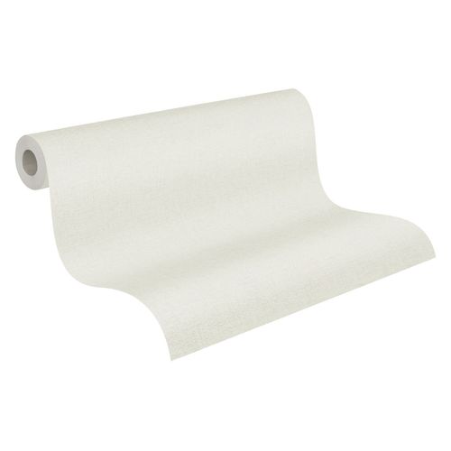 A.S. Création Behang Effen Wit En Crème - 53 Cm X 10,05 M - As-393396