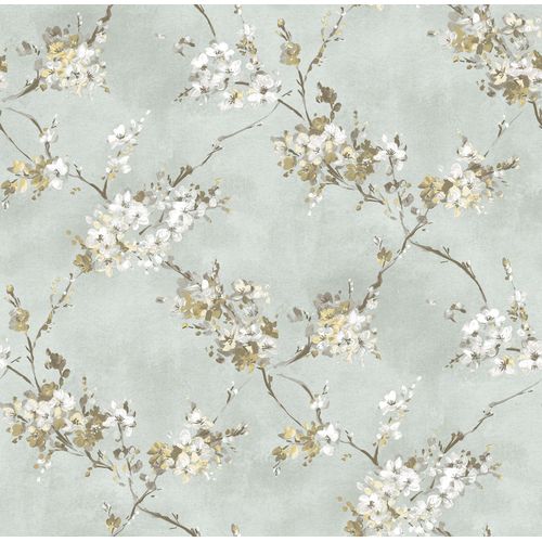 Sanders & Sanders Behang Bloemen Vergrijsd Groen - 53 Cm X 10 M - 640386