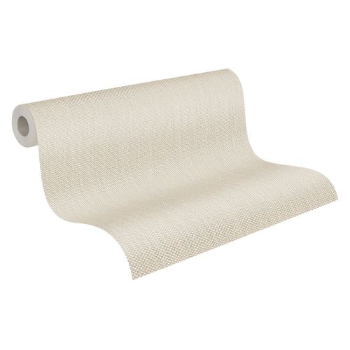 A.S. Création Behang Met Structuur Crème En Grijs - 53 Cm X 10,05 M - As-395511