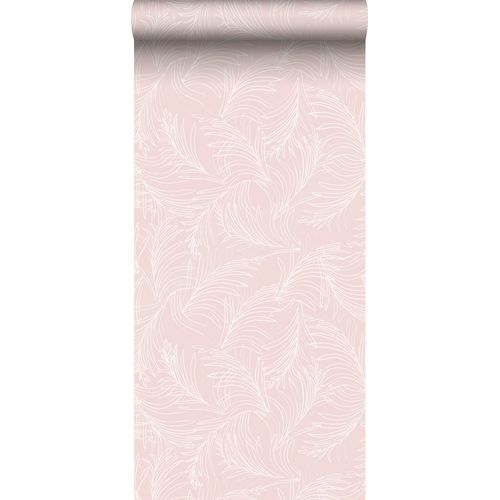 Sanders & Sanders Behang Veren Roze En Wit - 53 Cm X 10 M - 640368