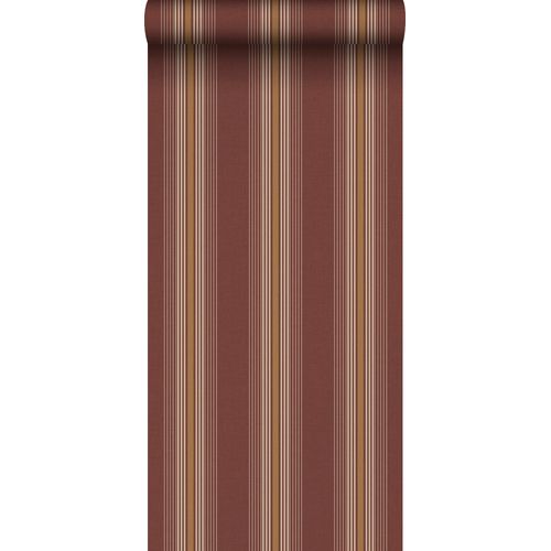 Sanders & Sanders Behang Strepen Bordeaux Rood En Beige - 53 Cm X 10 M - 640543