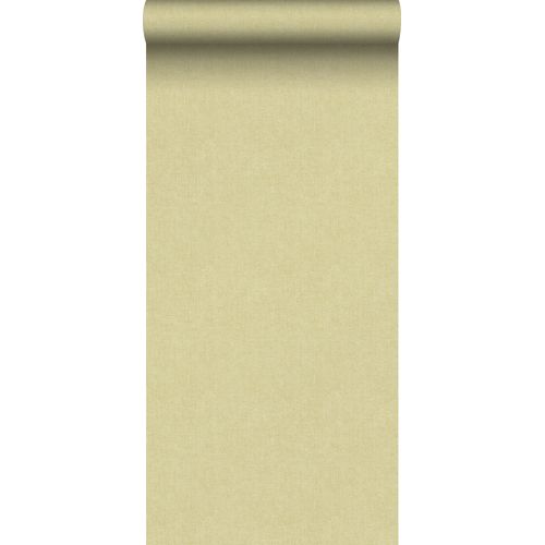 Sanders & Sanders Behang Linnenstructuur Khaki Groen - 53 Cm X 10 M - 640035