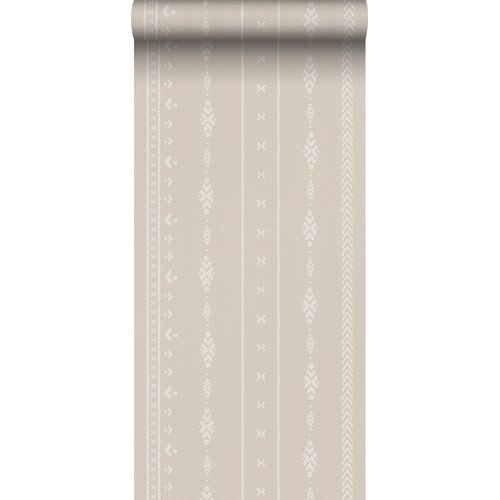 Sanders & Sanders Behang Etnisch Motief Beige En Wit - 53 Cm X 10 M - 640523