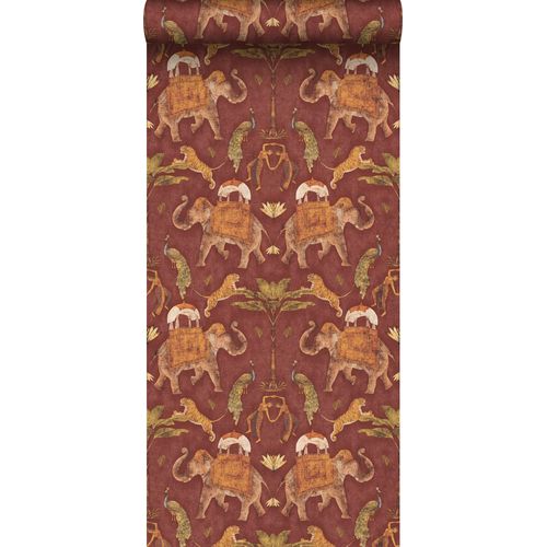 Sanders & Sanders Behang Olifanten Terracotta - 53 Cm X 10 M - 640497