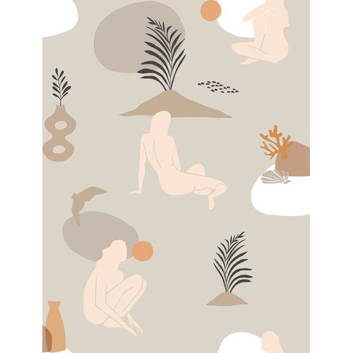 Walls4You Behang Menselijke Silhouetten Beige - 53 Cm X 10 M - 640352