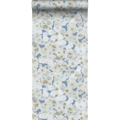 Sanders & Sanders Behang Aquarel Luchtbellen Beige En Blauw - 53 Cm X 10 M - 640019