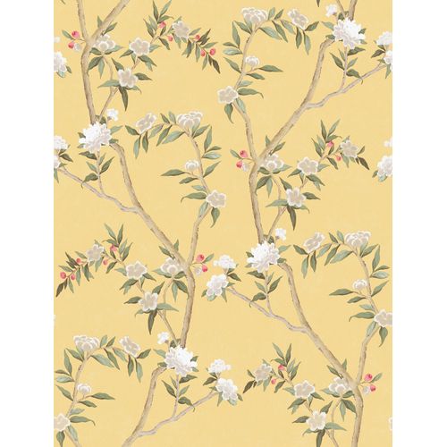 Sanders & Sanders Behang Bloemen Geel En Groen - 53 Cm X 10 M - 640164