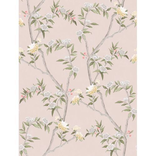 Sanders & Sanders Behang Bloemen Oudroze En Vergrijsd Groen - 53 Cm X 10 M - 640165