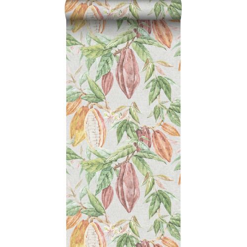 Sanders & Sanders Behang Bladeren Groen, Grijs En Terracotta - 53 Cm X 10 M - 640219