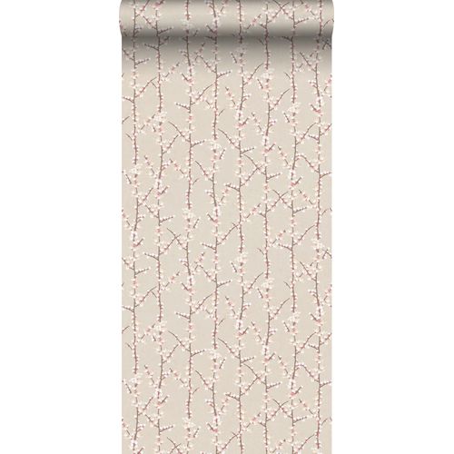 Sanders & Sanders Behang Bloesemtak Zand Beige En Wit - 53 Cm X 10 M - 640181