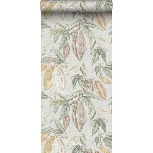 Sanders & Sanders Behang Bladeren Vergrijsd Groen - 53 Cm X 10 M - 640217