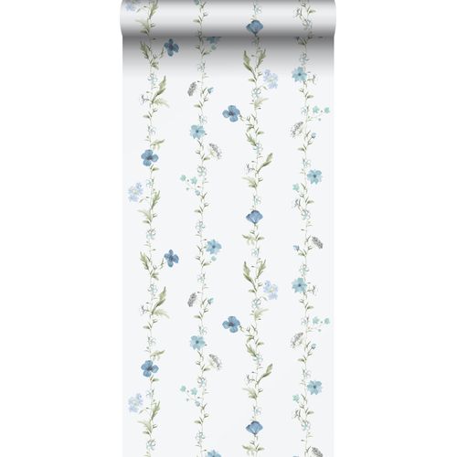 Sanders & Sanders Behang Bloemen Blauw En Wit - 53 Cm X 10 M - 640171