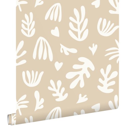 ESTAhome Behang Planten In Matisse Stijl Beige En Wit - 50 X 900 Cm - 131016