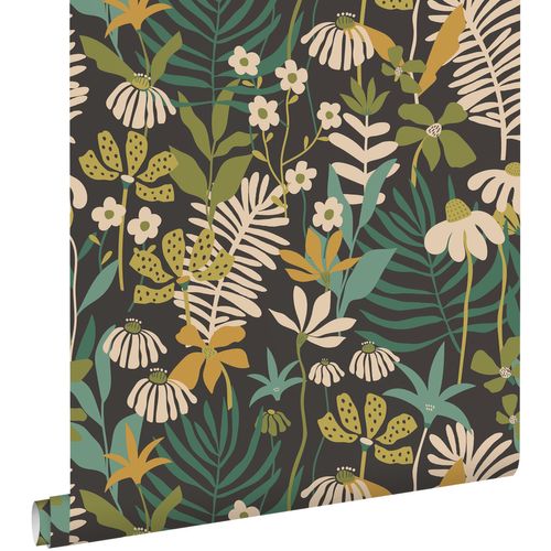 ESTAhome Behang Tropische Bladeren En Bloemen Groen En Meerkleurig - 50 X 900 Cm