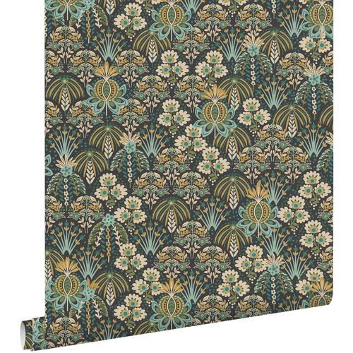 ESTAhome Behang Vintage Bloemen In Art Nouveau Stijl Vergrijsd Groen, Blauw En Beige